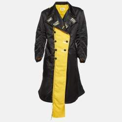 Maison Martin Margiela Black/Yellow Nylon Raw Finish Padded Coat M