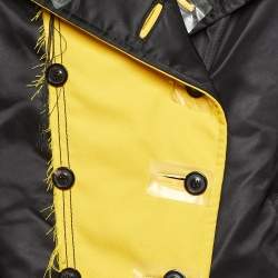 Maison Martin Margiela Black/Yellow Nylon Raw Finish Padded Coat M