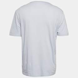 Maison Martin Margiela Blue Jersey V-Neck T-Shirt XL