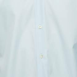 Maison Martin Margiela Blue Tulle Trim Collar Cotton Shirt XXL