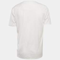 Pre Owned Maison Martin Margiela White Jersey V-Neck Slim Fit T-Shirt XL