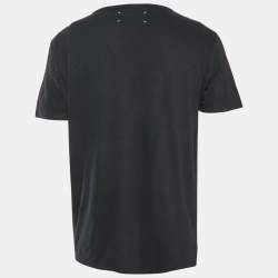 Pre Owned Maison Martin Margiela Black Cotton Knit Crew Neck T-Shirt XL