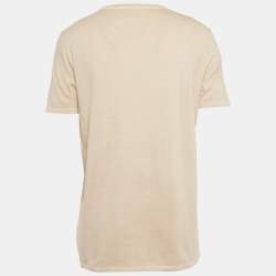 Pre Owned Maison Martin Margiela Beige Cotton Knit Crew Neck T-Shirt XL