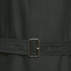 Pre Owned Maison Martin Margiela Black Gabardine Belted Coat L