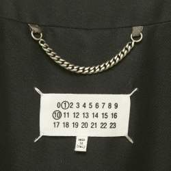 Pre Owned Maison Martin Margiela Black Gabardine Belted Coat L