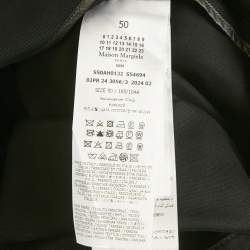 Pre Owned Maison Martin Margiela Black Gabardine Belted Coat L