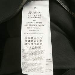 Pre Owned Maison Martin Margiela Black Gabardine Belted Coat L