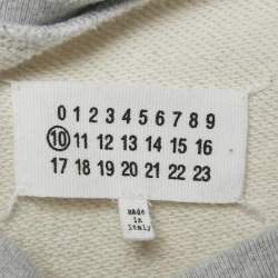 Pre Owned Maison Martin Margiela Grey Logo Embroidered Cotton Sweatshirt L