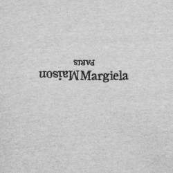 Pre Owned Maison Martin Margiela Grey Logo Embroidered Cotton Sweatshirt L