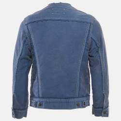 Pre Owned Maison Martin Margiela Blue Cotton Raw Edge Jacket XS