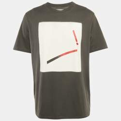 Pre Owned Maison Martin Margiela Grey Printed Crew Neck T-Shirt M