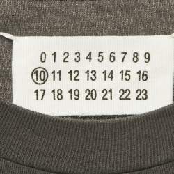 Pre Owned Maison Martin Margiela Grey Printed Crew Neck T-Shirt M