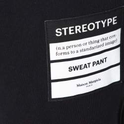 Pre Owned Maison Margiela Black Cotton Stereotype Drawstring Sweatpants M