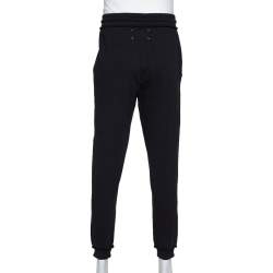 Pre Owned Maison Margiela Black Cotton Stereotype Drawstring Sweatpants M