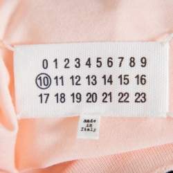 Pre Owned Maison Martin Margiela Baby Pink M Logo Print Cotton Oversized Distressed T-Shirt M