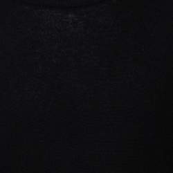 Pre Owned Maison Martin Margiela Black Wool Suede Patch Detailed Jumper L