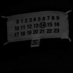 Pre Owned Maison Martin Margiela Black Wool Suede Patch Detailed Jumper L