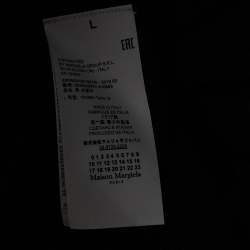 Pre Owned Maison Martin Margiela Black Wool Suede Patch Detailed Jumper L