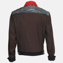 Pre Owned Maison Martin Margiela Brown Textured Plastic Paneled Jacket XXL