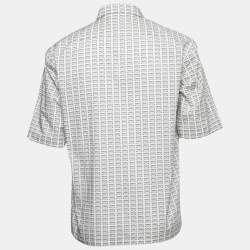 Pre Owned Maison Martin Margiela White Cotton Fragile Print Short Sleeve Shirt XL