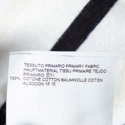 Pre Owned Maison Martin Margiela White Striped Cotton Knit Contrast Detail T-Shirt XL