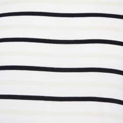 Pre Owned Maison Martin Margiela White Striped Cotton Knit Contrast Detail T-Shirt XL