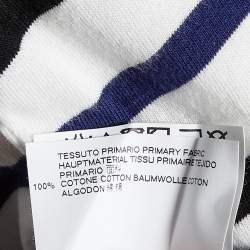 Pre Owned Maison Martin Margiela White Striped Cotton Knit Contrast Neck Detail T-Shirt XL