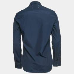 Pre Owned Maison Martin Margiela Navy Blue Cotton Shirt M