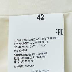 Pre Owned Maison Martin Margiela Beige Satin Trim Yoke Cotton Short Sleeve Shirt XL