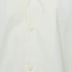Pre Owned Maison Martin Margiela Beige Satin Trim Yoke Cotton Short Sleeve Shirt XL