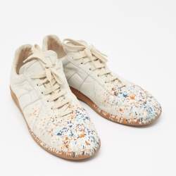 Pre Owned Maison Martin Margiela Grey Nubuck Leather Replica Sneakers Size 44