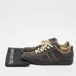 Pre Owned Maison Martin Margiela Dark Grey Suede Tabi Low Top Sneakers Size 44