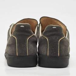 Pre Owned Maison Martin Margiela Dark Grey Suede Tabi Low Top Sneakers Size 44