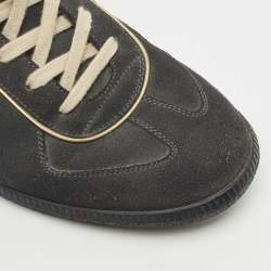 Pre Owned Maison Martin Margiela Dark Grey Suede Tabi Low Top Sneakers Size 44