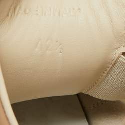 Pre Owned Maison Martin Margiela Beige Leather and Suede Replica Lace Up Sneakers Size 42.5