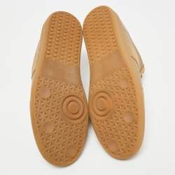 Pre Owned Maison Martin Margiela Beige Leather and Suede Replica Lace Up Sneakers Size 42.5