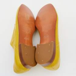 Pre Owned Maison Martin Margiela Yellow Lizard Embossed Leather Lace Up Derby Size 39