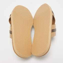Malone Souliers Beige/Brown Leather Gabriel Slide Flats Size 40