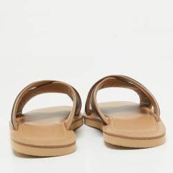 Malone Souliers Beige/Brown Leather Gabriel Slide Flats Size 40