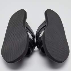 Malone Souliers Black Textured Leather Slides Size 43