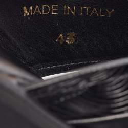 Malone Souliers Black Textured Leather Slides Size 43