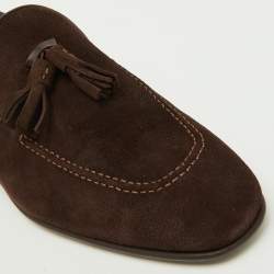 Manolo Blahnik Brown Suede Chester Tassel Loafers Size 40