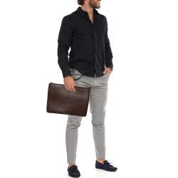Marc by Marc Jacobs Brown Pebbled Leather Laptop Zip Case