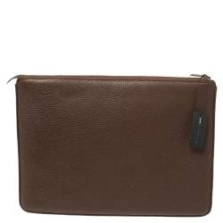 Marc by Marc Jacobs Brown Pebbled Leather Laptop Zip Case