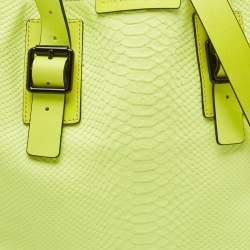Marc by Marc Jacobs Green Python Embossed Leather Shopper Tote