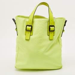 Marc by Marc Jacobs Green Python Embossed Leather Shopper Tote