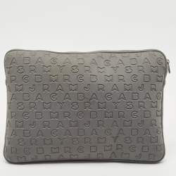 Marc by Marc Jacobs Grey Polyester Dreamy Logo Laptop Case