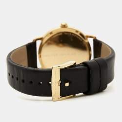 Pre Owned Marc by Marc Jacobs Gold Plated Stainless Steel Leather MBM8651 Unisex Wristwatch 38 mm