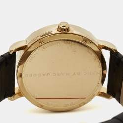 Pre Owned Marc by Marc Jacobs Gold Plated Stainless Steel Leather MBM8651 Unisex Wristwatch 38 mm