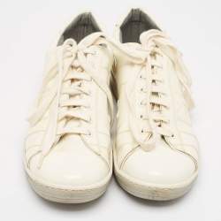 Marc Jacobs White Patent Leather Low Top Sneakers Size 42